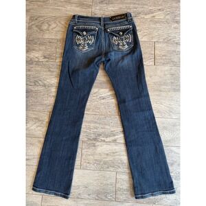 LA Idol USA Bootcut Jeans Size‎ 9 Boot Embellished Western Denim Cowgirl 31x34